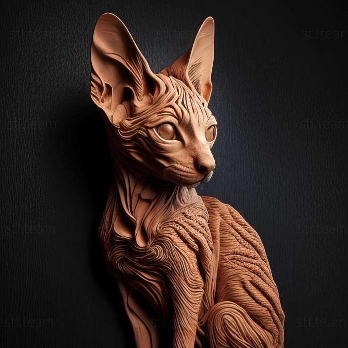 3D model Cornish Rex cat (STL)